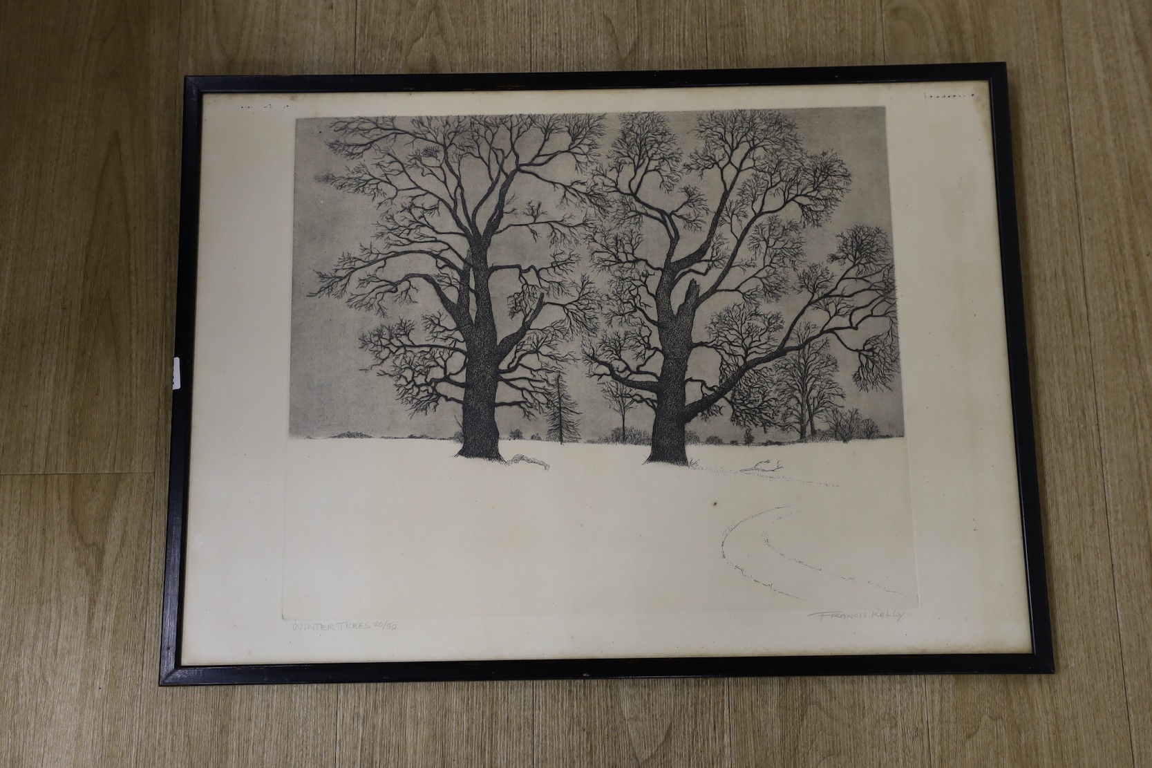 Francis Kelly (1927-2012) , etching, 'Winter Trees', signed in pencil, 20/50, 49 x 58cm